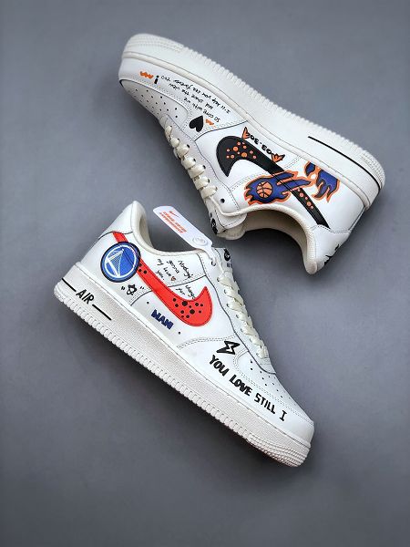 NIke Air Force 1 2023新款 空軍一號塗鴉百搭款男女生運動板鞋