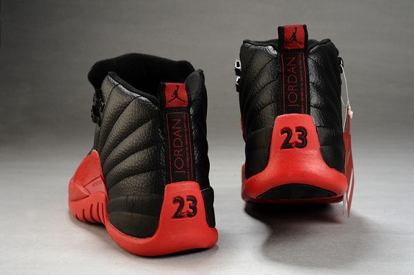Air Jordan 12 retro 喬丹12代 The Master AJ復刻黑扣情侶高幫籃球鞋 黑紅色 