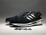Adidas quest at boost 2017新款 爆米花皮質情侶運動跑鞋 黑白
