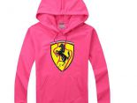 Ferrari帽t 2017新款 經典logo印花休閒情侶長袖帽T 粉色