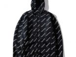 supreme衣服 2018新款 字母滿身印花雙層風衣薄款外套 黑色