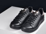 adidas stan smith 明星同款 時尚潮流情侶款經典板鞋 黑玫瑰金